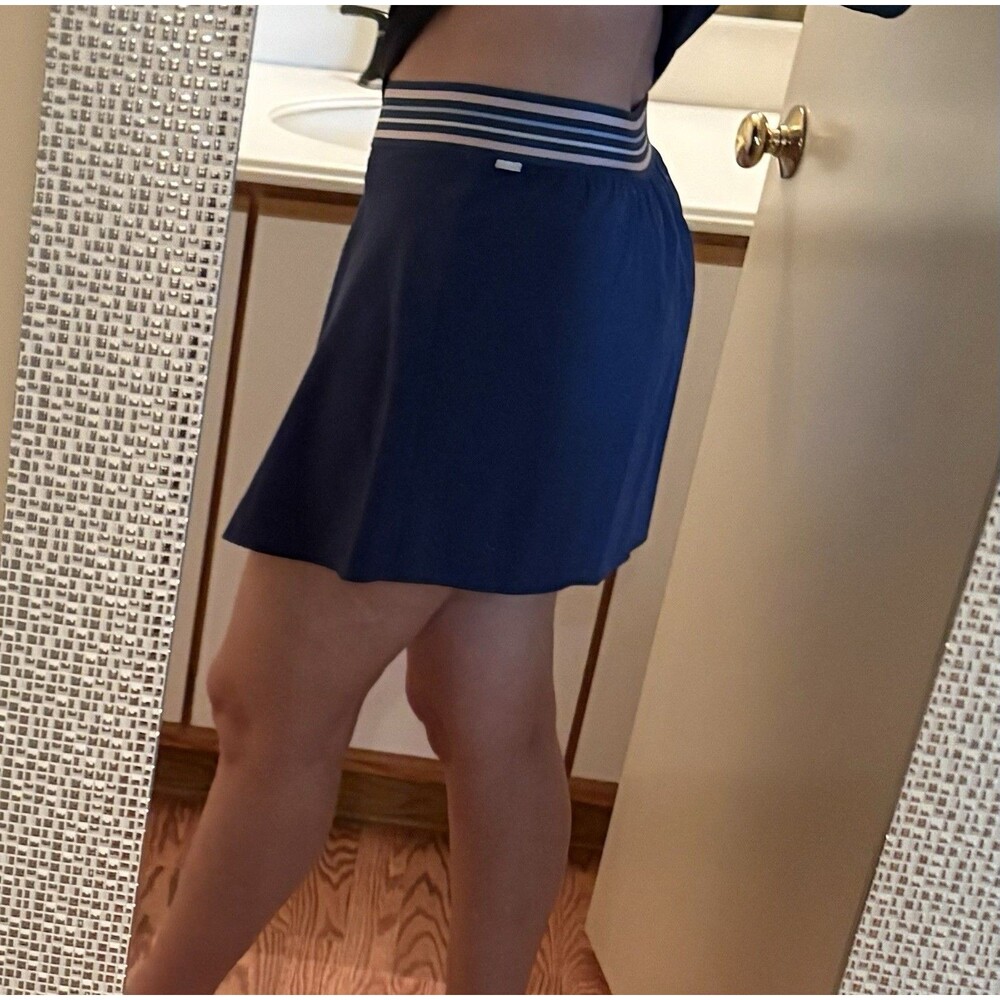 Calme Johnny Was Tennis Skirt Skort Women Large Blue Pleated Built In Shorts - Picture 11 of 14
